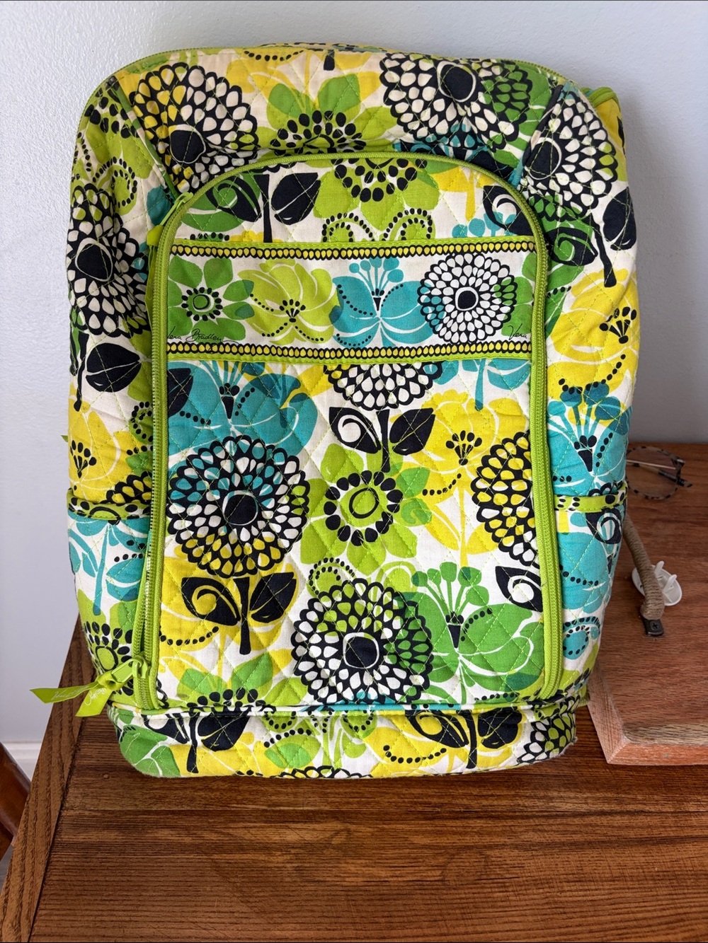 Vera Bradley Quilted Floral Green Multi-Color Women's Backpack